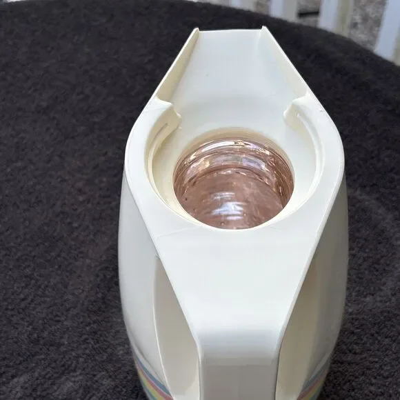 Vintage 1980s THERMOS Vacuum Insulated Carafe #790, Rainbow Stripe, West Germany - Picture 8 of 9